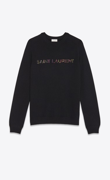 Sweater with Saint Laurent embroidered patch